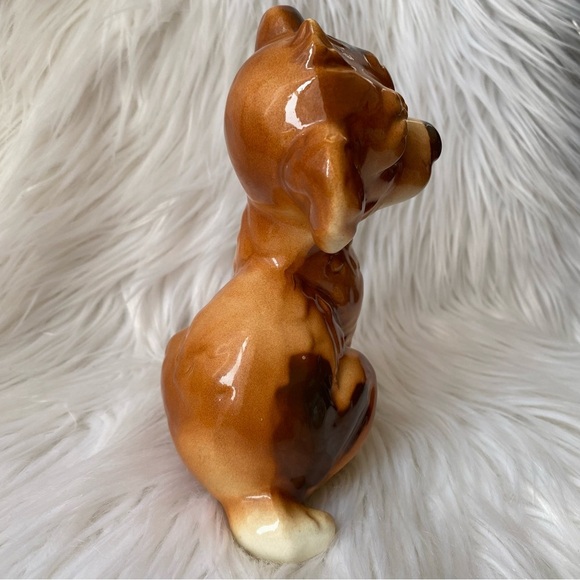 Vintage Royal Copley Ceramic Terrier Puppy Dog Sitting Brown Figurine 50’s Cute - Picture 8 of 9